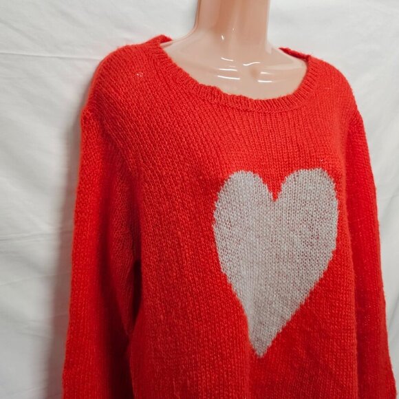 Wooden Ships by Paola Buendia Pullover Sweater Women Size M/L Bright Coral 1 - Picture 2 of 12